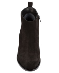 Women's almond toe suede ankle boot in beige with block heel – Italian-made affordable luxury footwear in Australia