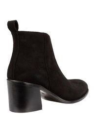 Women's almond toe suede ankle boot in beige with block heel – Italian-made affordable luxury footwear in Australia