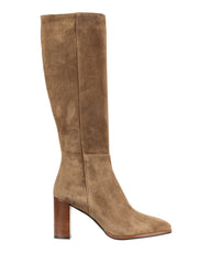 Bianca Buccheri Gamira taupe suede knee-high boots with block heel