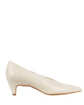 Bianca Buccheri Viki Pump — women's milk ivory Italian nappa leather pointed toe pump, top view showing clean minimal upper and deep V vamp