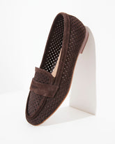 Dolci Firme Keah Choc Woven Suede Penny Loafer
