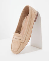 Dolci Firme Quincy Beige Suede Penny Loafer