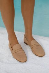 Dolci Firme Janene nude nappa leather loafers