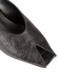 Bianca Buccheri Alani Black lizard-print leather peep-toe mule with 50mm curved heel