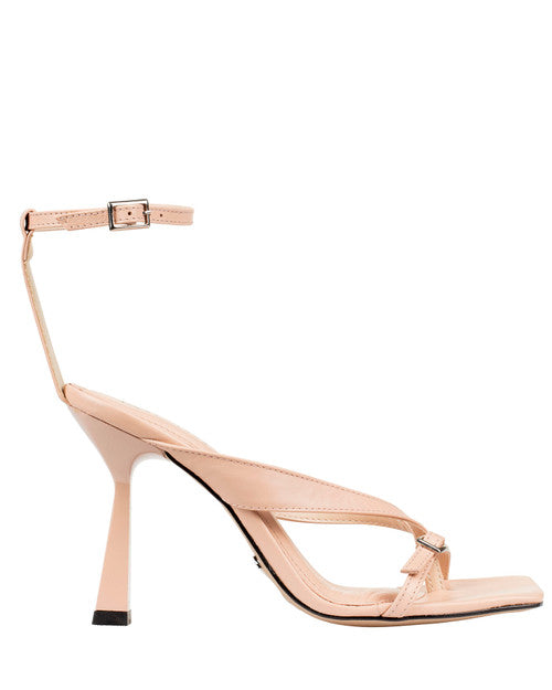 Dolci Firme Savoca Nude Leather Sandal Heel