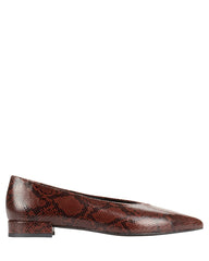 Bianca Buccheri Pauline tan python-print nappa leather pointed-toe flats