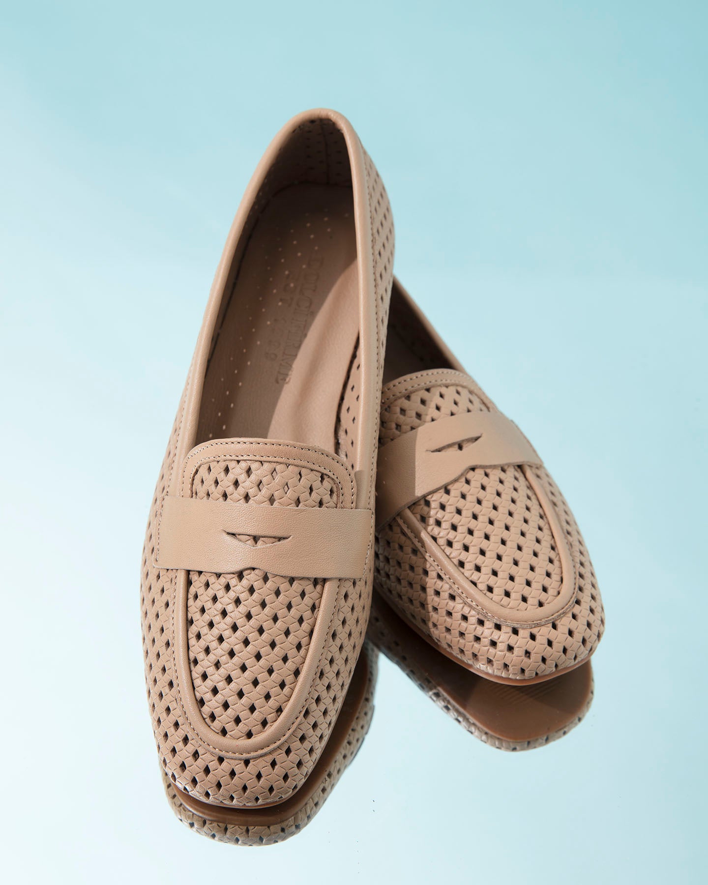 Dolci Firme Keah Nude Woven Leather Penny Loafer