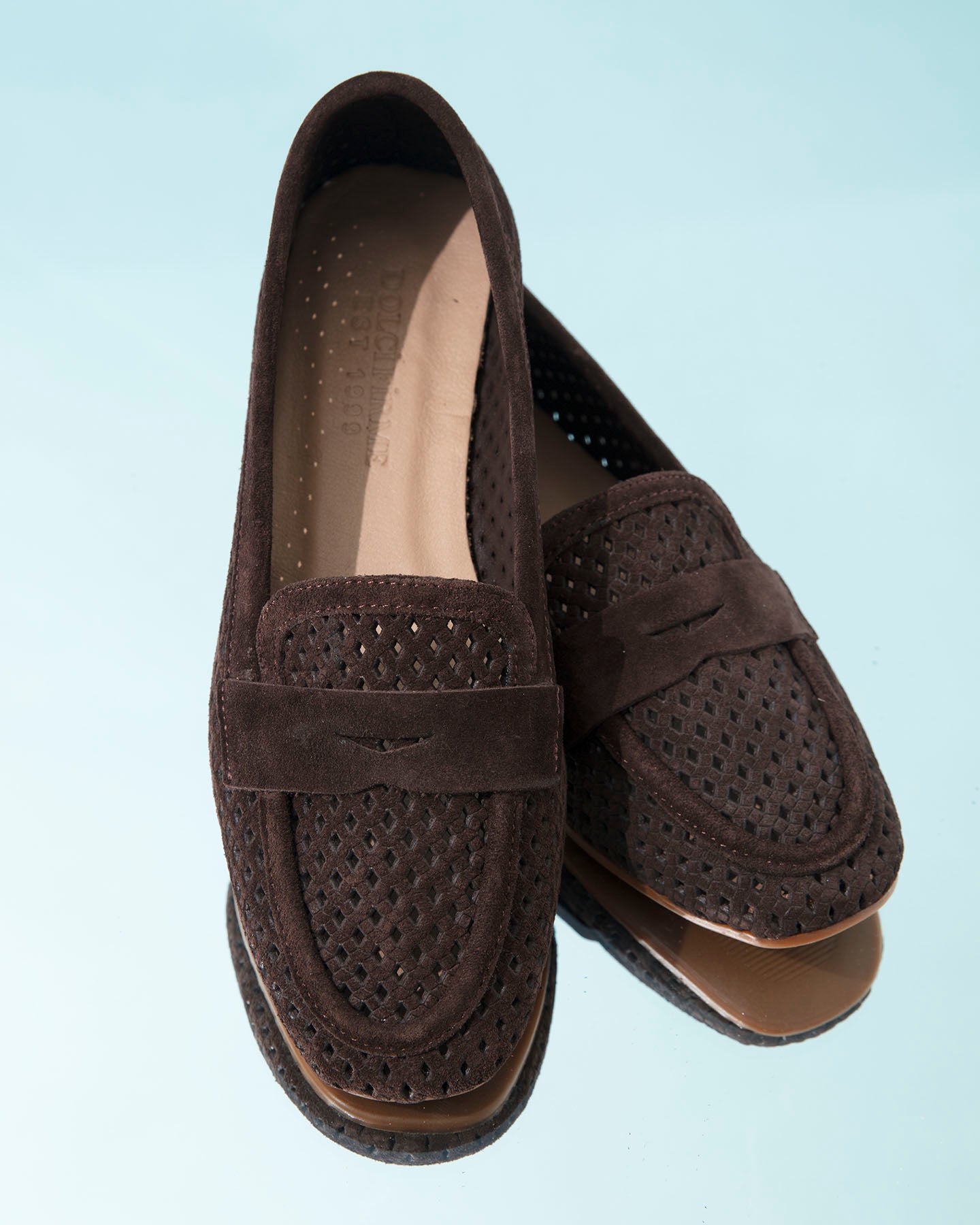 Dolci Firme Keah Choc Woven Suede Penny Loafer