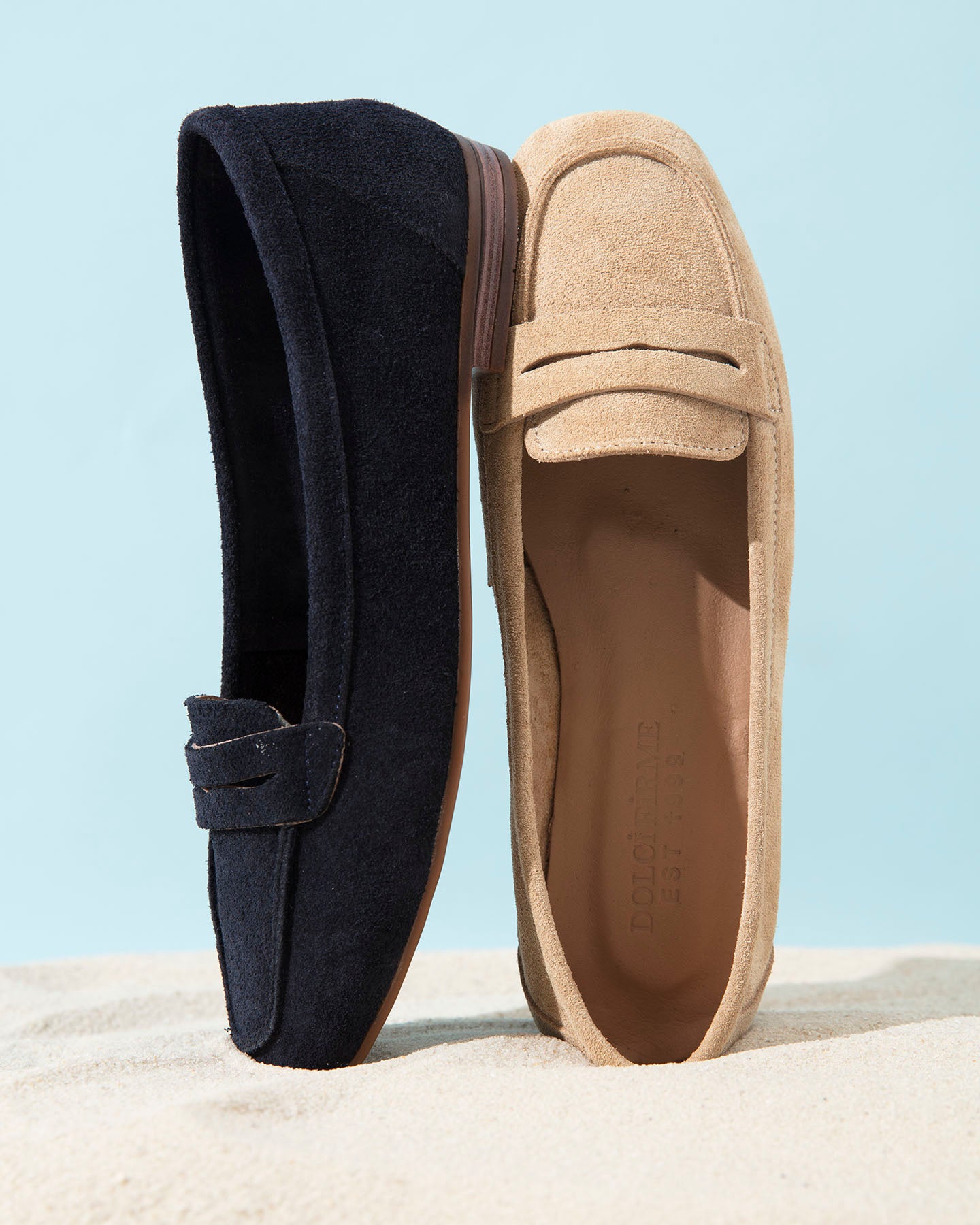 Dolci Firme Quincy Beige Suede Penny Loafer