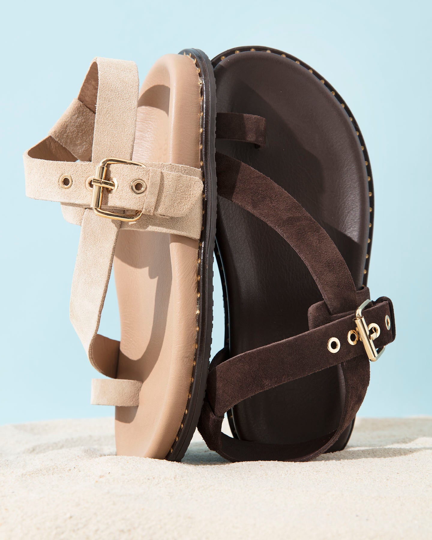 Dolci Firme Playa Choc Suede Toe-Loop Sandal