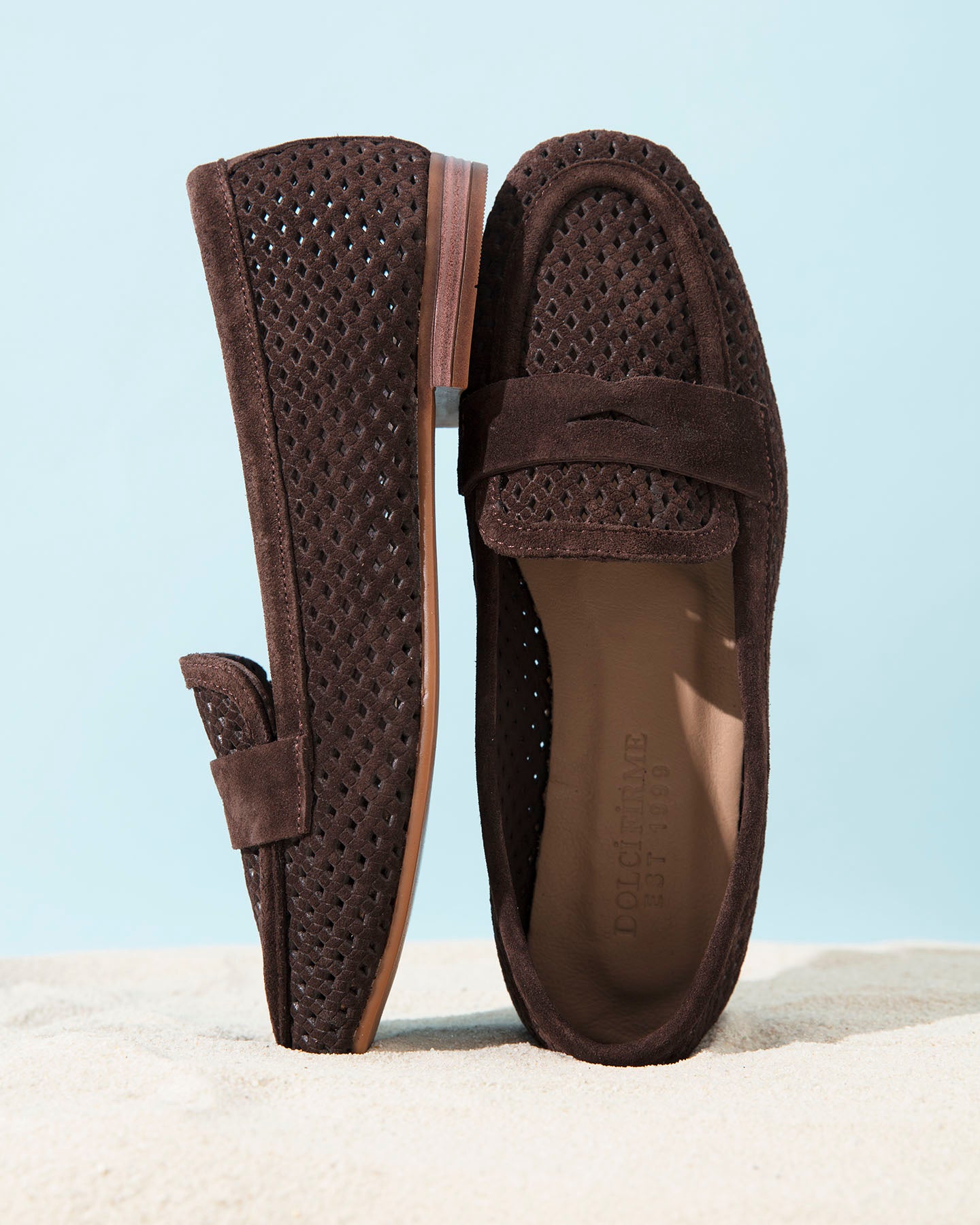 Dolci Firme Keah Choc Woven Suede Penny Loafer