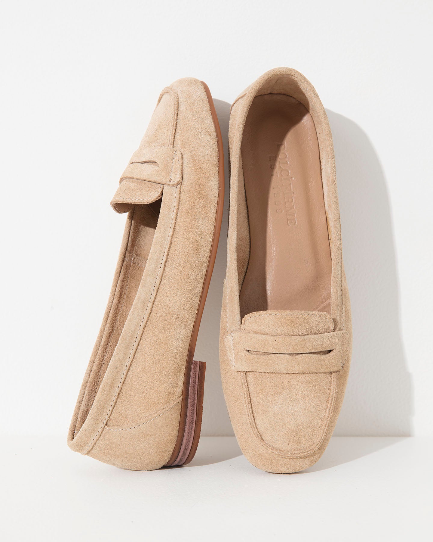 Dolci Firme Quincy Beige Suede Penny Loafer