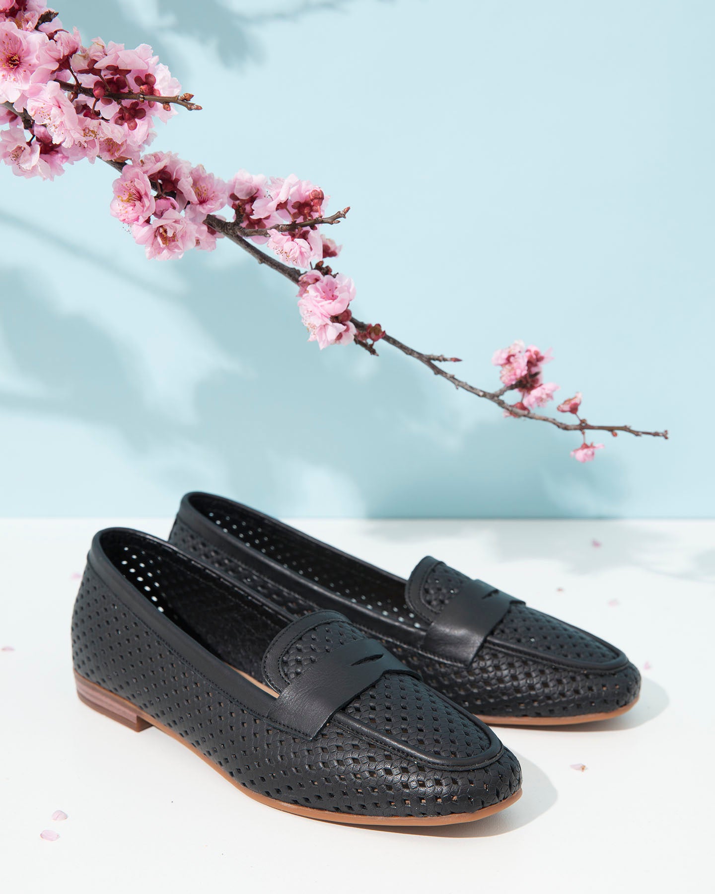 Dolci Firme Keah Black Woven Leather Penny Loafer