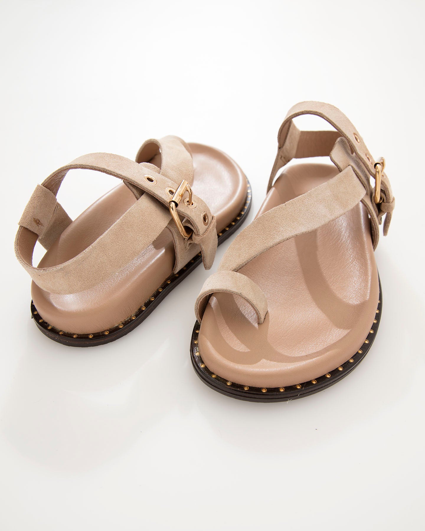 Dolci Firme Playa Beige Suede Toe-Loop Sandal