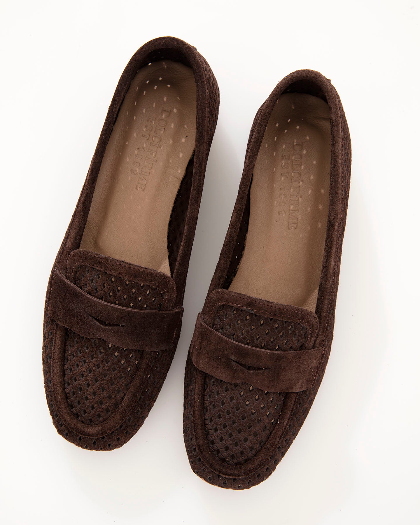 Dolci Firme Keah Choc Woven Suede Penny Loafer