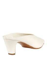 Bianca Buccheri Alani Milk soft nappa leather peep-toe mule with 50mm curved heel