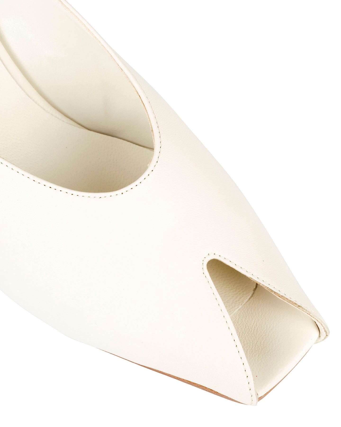 Bianca Buccheri Alani Milk soft nappa leather peep-toe mule with 50mm curved heel