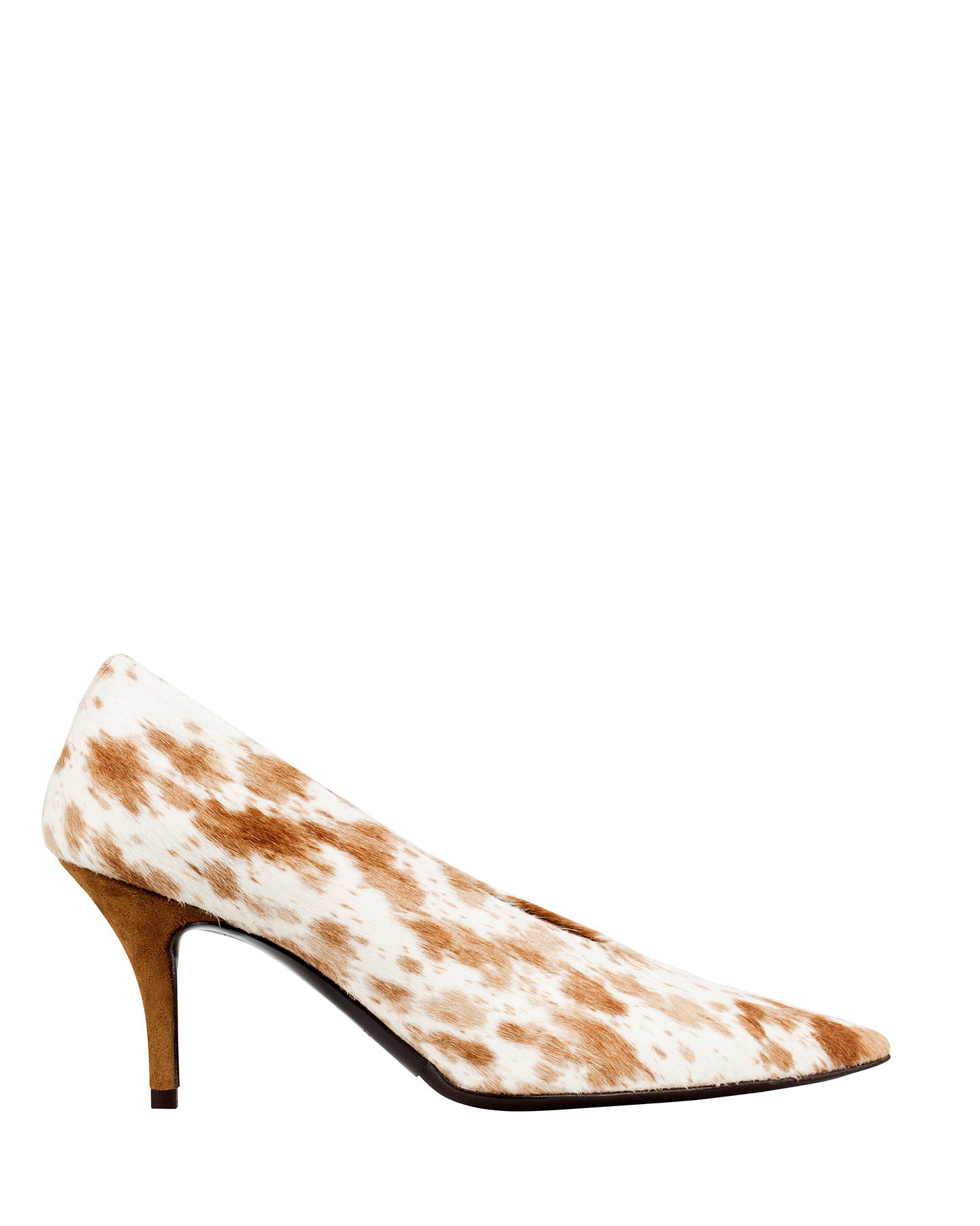 Bianca Buccheri Rocher beige cow-print pointed-toe pumps
