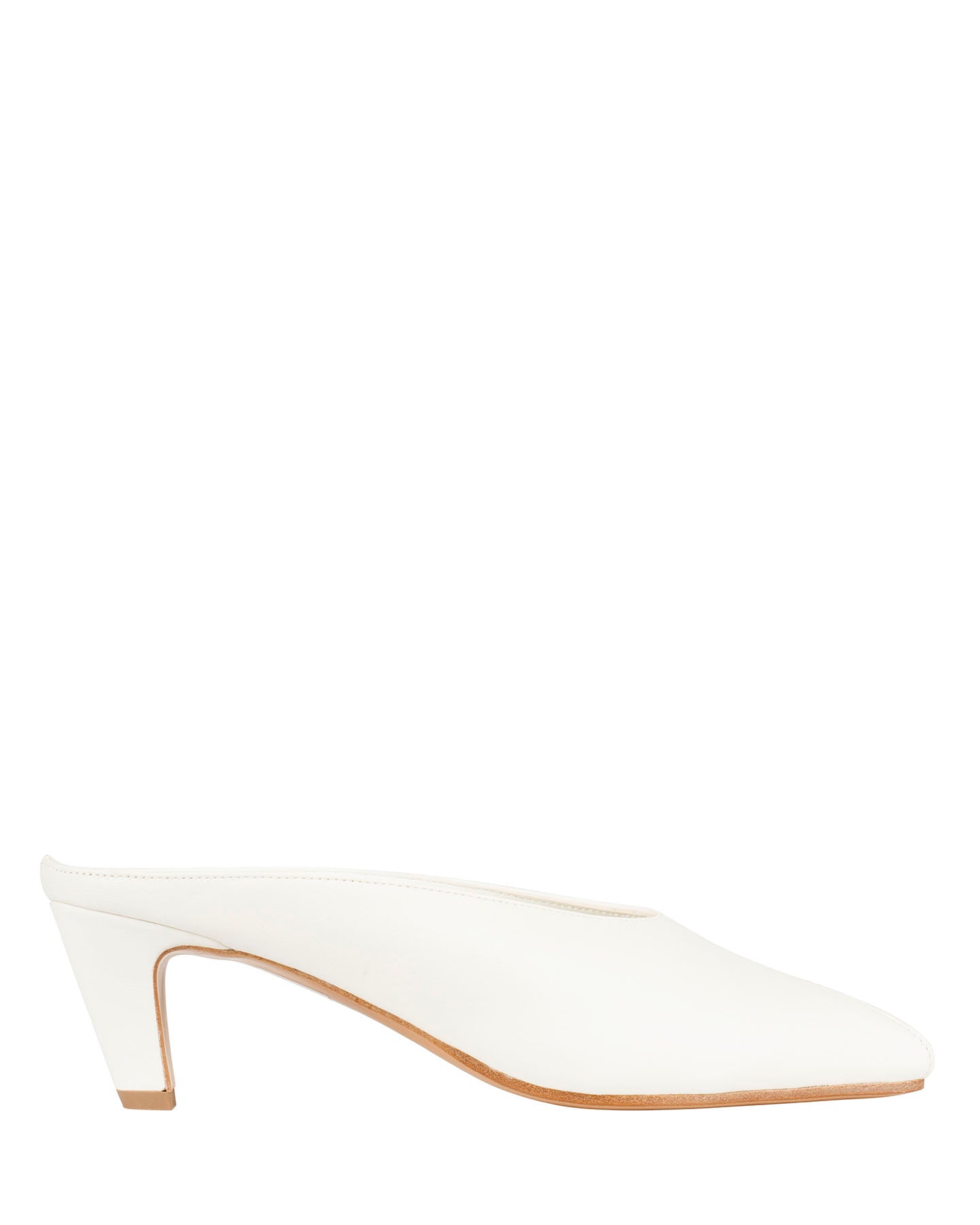 Bianca Buccheri Alani Milk soft nappa leather peep-toe mule with 50mm curved heel