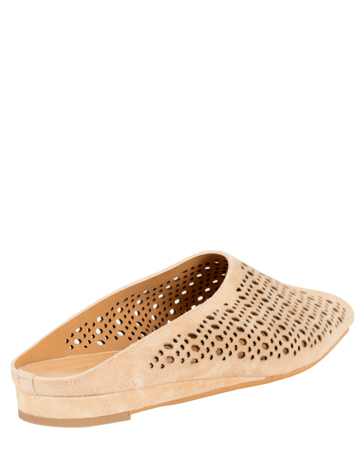 Bianca Buccheri Tia Tan perforated suede flat mule with open toe