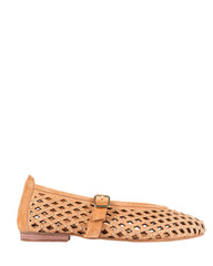 Dolci Firme Monty tan suede studded Mary Jane flat, side profile