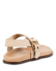 Dolci Firme Playa beige suede toe-loop sandal with studded sole edge