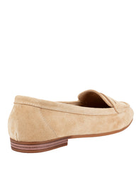 Dolci Firme Quincy beige suede loafer with leather lining and slim flat sole