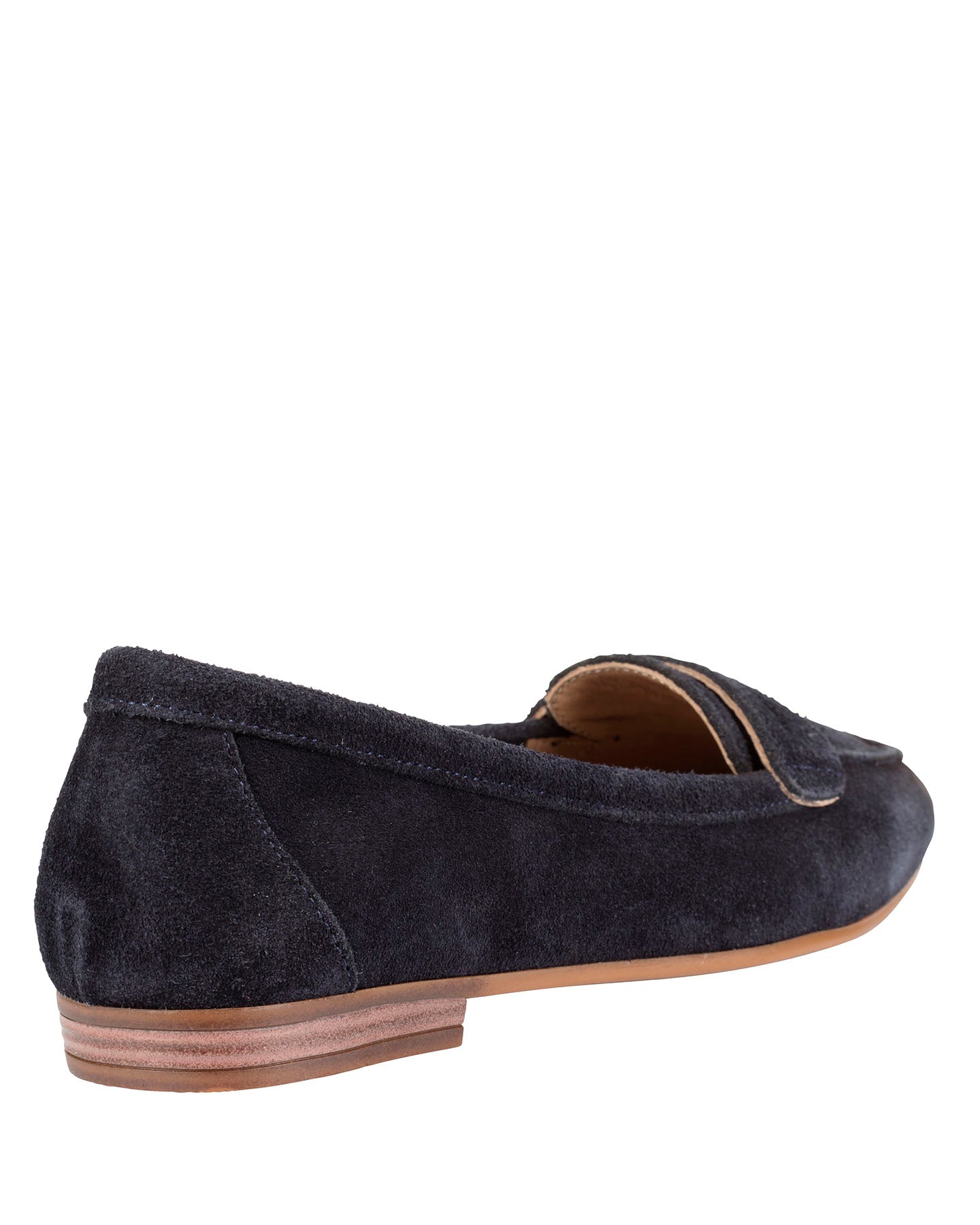 Dolci Firme Quincy navy suede loafer with leather lining and slim flat sole